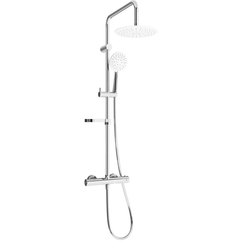 Mexen KX67 seinapealne dušikomplekt vihmuti ja termostaatkraaniga, kroom/valge - 771506791-00