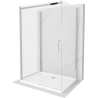 Mexen Omega-3S 3-sided shower cabin, sliding 100x80 cm, transparent, chrome + Flat shower tray - 825-100-080-01-00-3s-4010