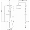 Mexen KX67 ensemble de douche apparente avec douche de tête et robinet thermostatique, chrome/blanc - 771506791-00