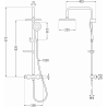 Mexen KX67 Aufputz-Duschset mit Regenbrause und Thermostatarmatur, schwarz - 771506791-70