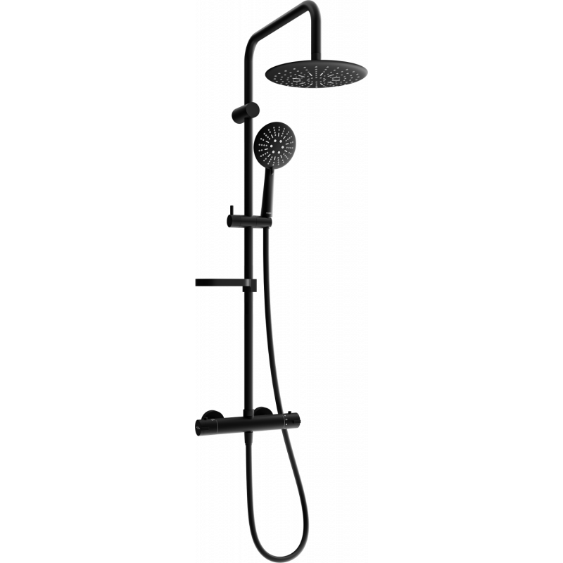 Mexen KX67 ensemble de douche en surface avec pomme de douche et mitigeur thermostatique, noir - 771506791-70