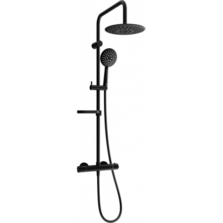 Mexen KX67 set doccia a parete con soffione e rubinetto termostatico, nero - 771506791-70