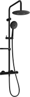 Mexen KX67 exposed shower set with rain showerhead and thermostatic faucet, black - 771506791-70