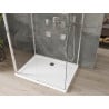 Mexen Omega kabina prysznicowa 3-ścienna, rozsuwana 110 x 80 cm, transparent, chrom + brodzik Flat - 825-110-080-01-00-3s-4010