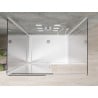 Mexen Omega kabina prysznicowa 3-ścienna, rozsuwana 110 x 80 cm, transparent, chrom + brodzik Flat - 825-110-080-01-00-3s-4010