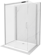 Mexen Omega-3S tuš kabina 3-strana, klizna 120x90 cm, transparentna, krom + plitica Flat - 825-120-090-01-00-3s-4010