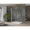 Mexen Omega-3S tuš kabina 3-strani, klizna 130x80 cm, transparentna, krom + plitica Flat - 825-130-080-01-00-3s-4010