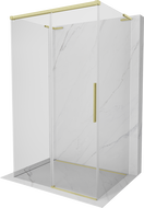 Mexen Rox-3S L cabina doccia scorrevole 3 lati, 135 x 110 cm, trasparente, oro spazzolato - 8C2L-135-110-55-00-3S