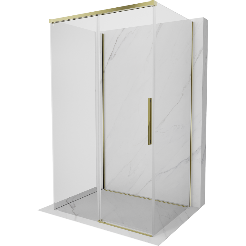 Mexen Rox-3S kabina prysznicowa 3-ścienna rozsuwana 140 x 100 cm, transparent, złota - 8C2-140-100-50-00-3S