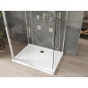 Mexen Omega-3S tuš kabina 3-strani, klizna 130x80 cm, transparentna, krom + plitica Flat - 825-130-080-01-00-3s-4010