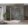 Mexen Omega-3S tuš kabina 3-strana, klizna 140x80 cm, prozirna, krom + tuš kada Flat - 825-140-080-01-00-3s-4010