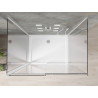 Mexen Omega-3S tuš kabina 3-strana, klizna 140x80 cm, prozirna, krom + tuš kada Flat - 825-140-080-01-00-3s-4010