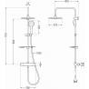 Ensemble de douche apparent Mexen KT05 avec pomme de douche et robinet thermostatique, or/blanc - 771500593-50