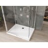 Mexen Omega-3S 3-sided shower cabin, sliding 140x100 cm, transparent, chrome + Flat shower tray - 825-140-100-01-00-3s-4010