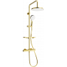 Mexen KT05 surface-mounted shower set with shower head and thermostatic mixer, gold/white - 771500593-50