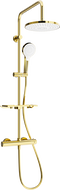 Mexen KT05 utanpåliggande duschset med duschhuvud och termostatblandare, guld/vit - 771500593-50