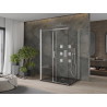 Mexen Omega-3S tuš kabina s tri zida, klizna 100x80 cm, prozirna, krom + plitica Flat - 825-100-080-01-00-3s-4070