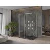 Mexen Omega kabina prysznicowa 3-ścienna, rozsuwana 100 x 80 cm, transparent, chrom + brodzik Flat - 825-100-080-01-00-3s-4070