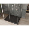 Mexen Omega-3S tuš kabina s tri zida, klizna 100x80 cm, prozirna, krom + plitica Flat - 825-100-080-01-00-3s-4070