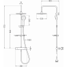 Mexen KT05 Aufputz-Duschset mit Regenduschkopf und Thermostatarmatur, schwarz - 771500593-70