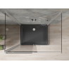 Mexen Omega-3S tuš kabina s tri zida, klizna 100x80 cm, prozirna, krom + plitica Flat - 825-100-080-01-00-3s-4070