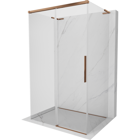 Mexen Rox-3S L kabina prysznicowa 3-ścienna rozsuwana 150 x 120 cm, transparent, różowe złoto - 8C2L-150-120-60-00-3S