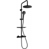 Mexen KT05 ensemble de douche en saillie avec pommeau de douche et robinet thermostatique, noir - 771500593-70