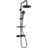 Mexen KT05 zestaw prysznicowy natynkowy z deszczownicą i baterią termostatyczną, czarny - 771500593-70