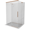 Mexen Rox-3S L 3-seinaline liuguks dušinurk 95 x 85 cm, läbipaistev, harjatud vask - 8C2L-095-085-65-00-3S
