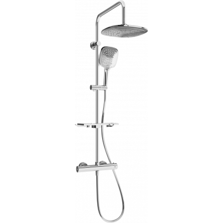 Mexen KT17 ensemble de douche en surface avec pomme de douche et mitigeur thermostatique, chrome - 771501793-00
