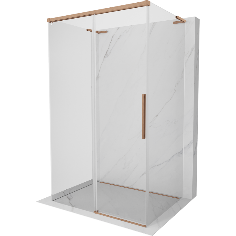 Mexen Rox-3S L kabina prysznicowa 3-ścienna rozsuwana 100 x 110 cm, transparent, miedź szczotkowana - 8C2L-100-110-65-00-3S