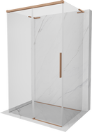 Mexen Rox-3S L cabina doccia 3-lati scorrevole 115 x 110 cm, trasparente, rame spazzolato - 8C2L-115-110-65-00-3S