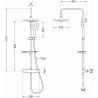 Mexen KT17 ensemble de douche apparent avec pommeau de douche et mitigeur thermostatique, chrome/blanc - 771501793-02