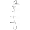 Mexen KT17 utanpåliggande duschset med regndusch och termostatblandare, krom/vit - 771501793-02