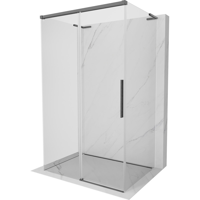 Mexen Rox-3S L cabine de douche à 3 parois coulissante 135 x 75 cm, transparent, gun gray brossé - 8C2L-135-075-66-00-3S