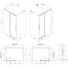 Mexen Rox-3S L 3-seinaline 130 x 85 cm lükandustega dušinurk, läbipaistev, harjatud gun gray - 8C2L-130-085-66-00-3S