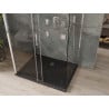 Mexen Omega kabina prysznicowa 3-ścienna, rozsuwana 140 x 80 cm, transparent, chrom + brodzik Flat - 825-140-080-01-00-3s-4070
