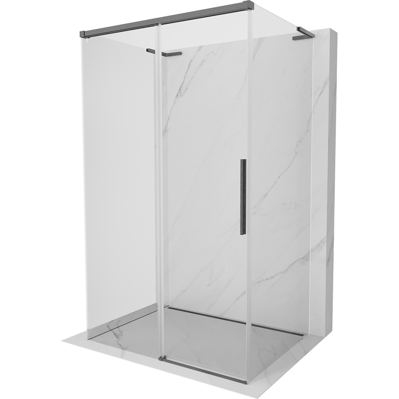 Mexen Rox-3S L kabina prysznicowa 3-ścienna rozsuwana 140 x 90 cm, transparent, gun gray szczotkowany - 8C2L-140-090-66-00-3S