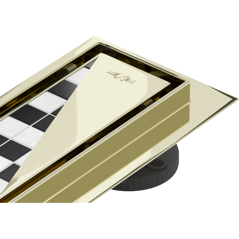 Mexen Flat 360° Ralo linear rotativo M13 2-em-1 50 cm, dourado - 1510050-40