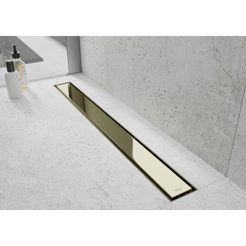 Mexen Flat 360° M13 scarico lineare rotante 2 in 1 70 cm, oro - 1510070-40