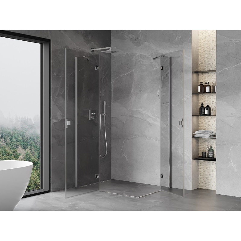 Mexen Mist-H Duo lijeva staklena tuš kabina 100 x 80 cm, prozirna, krom - 8A5-100L-080P-01-00