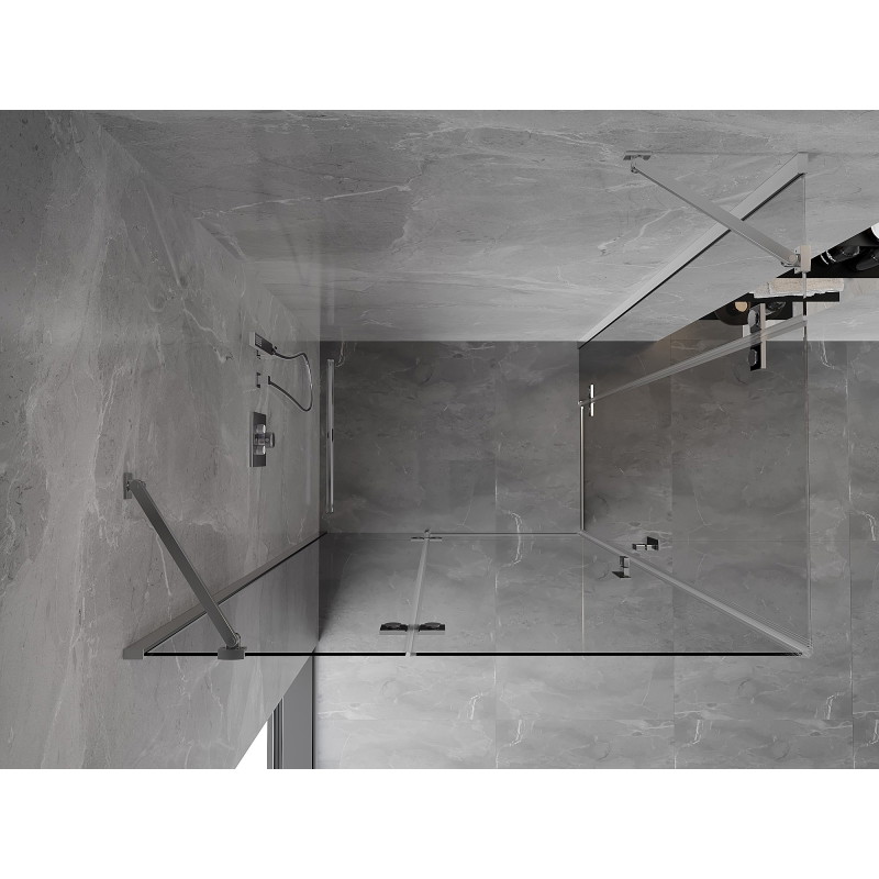 Mexen Mist-H Duo lijeva staklena tuš kabina 100 x 80 cm, prozirna, krom - 8A5-100L-080P-01-00