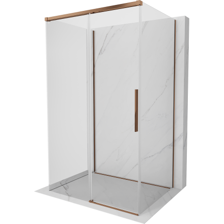 Mexen Rox-3S 3-sided sliding shower cabin 160 x 95 cm, transparent, rose gold - 8C2-160-095-60-00-3S