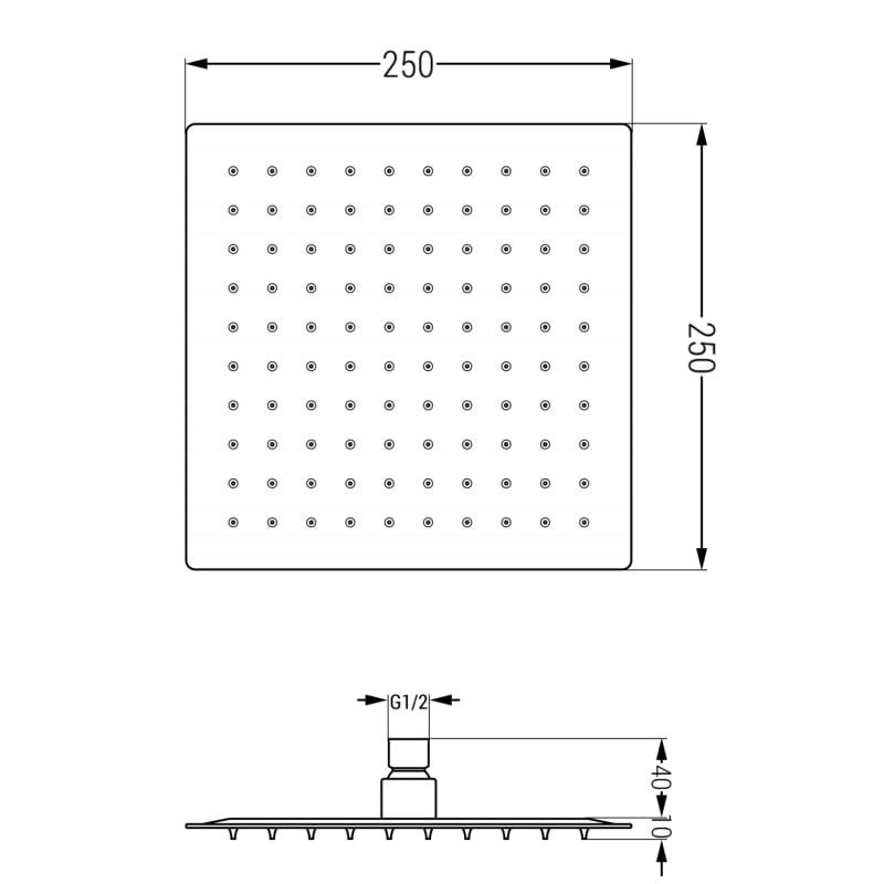 Mexen Slim chuveiro 25 x 25 cm, cinza pistola escovado - 79125-66