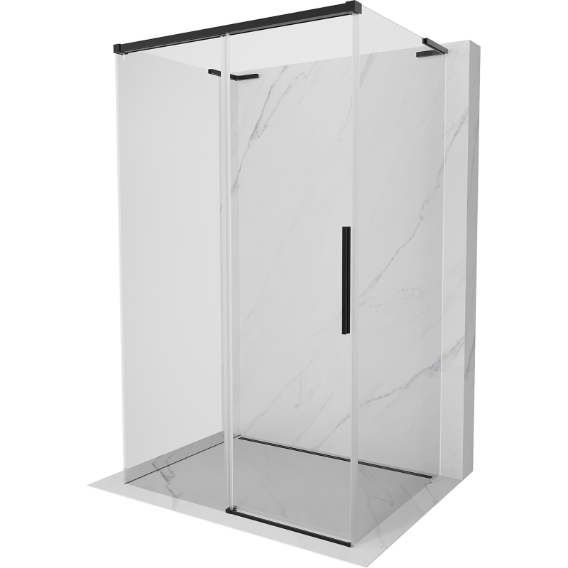 Mexen Rox-3S L kabina prysznicowa 3-ścienna rozsuwana 145 x 80 cm, transparent, czarna - 8C2L-145-080-70-00-3S