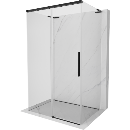 Mexen Rox-3S L 3-seinaline liuguksduššikabiin 150 x 80 cm, läbipaistev, must - 8C2L-150-080-70-00-3S