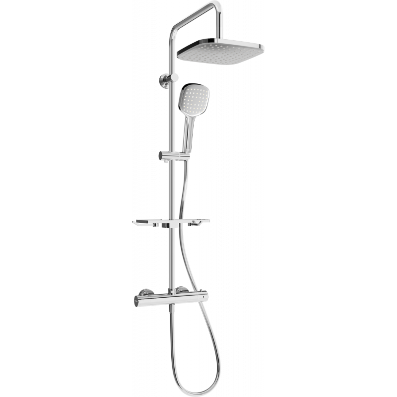 Mexen KT33 ensemble de douche en saillie avec douche de tête et mitigeur thermostatique, chrome - 771503393-00