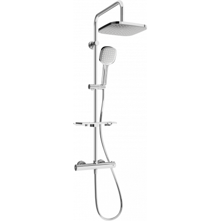 Mexen KT33 exposed shower set with rain shower and thermostatic mixer, chrome - 771503393-00