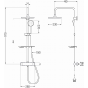 Mexen KT33 ensemble de douche en saillie avec douche de tête et mitigeur thermostatique, chrome - 771503393-00