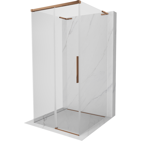 Mexen Rox-3S L cabine de douche à 3 côtés coulissante 90 x 90 cm, transparent, or rose - 8C2L-090-090-60-00-3S